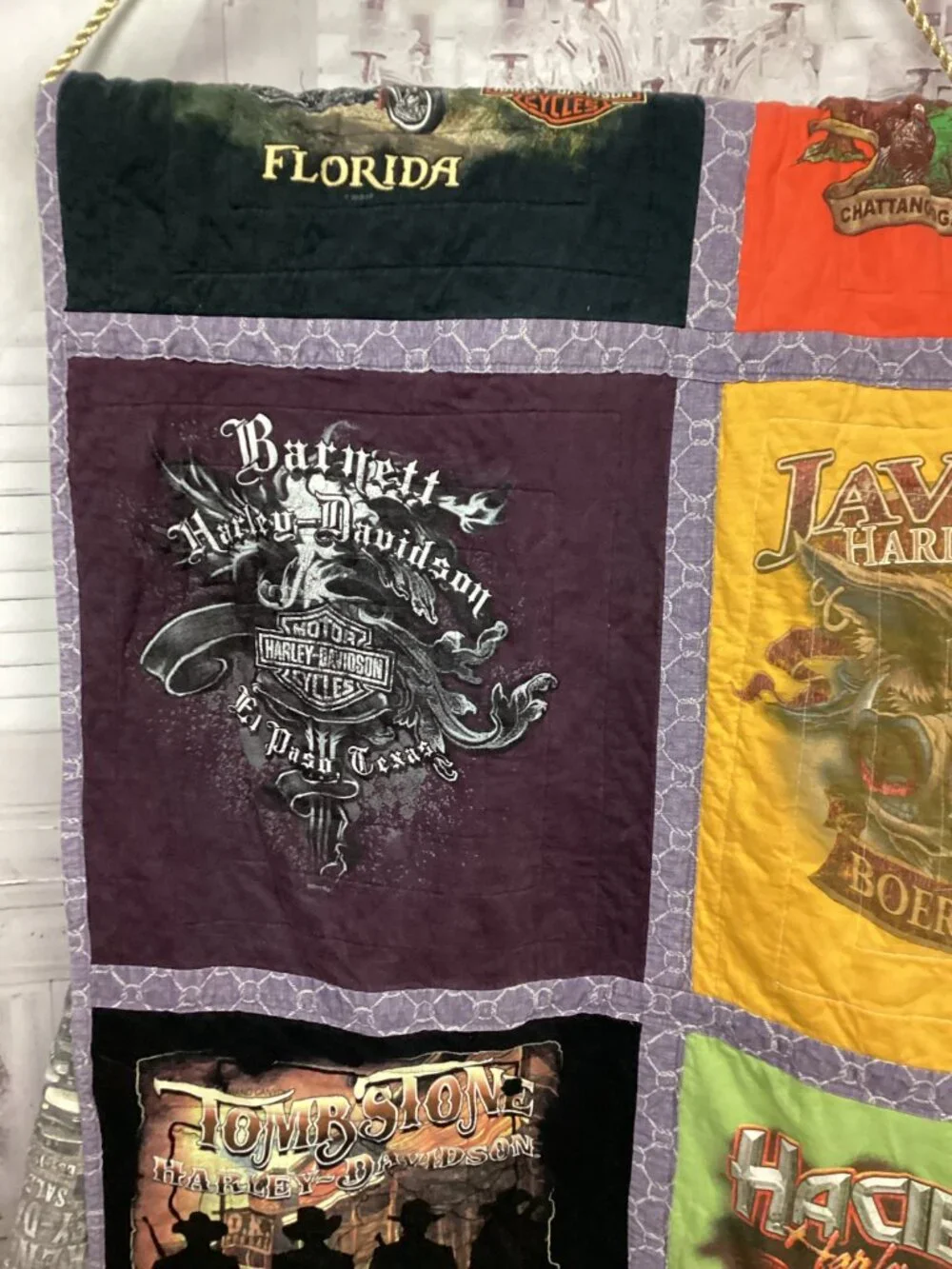 Harley Davidson Tee Shirt Quilt & 4 Pillow Cases 60+ t-shirts Double Sided